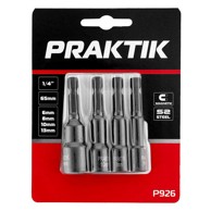 PRAKTIK Ključ za bušilicu set 1/4" – 65 mm – 6/8/10/13 mm, S2 steel